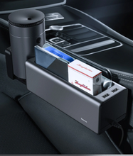 Load image into Gallery viewer, Car Metal Centre Console Seat Gap Storage Organiser With Dual USB Ports. freeshipping - Tyche Ace