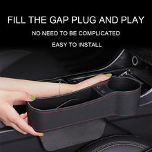Load image into Gallery viewer, Car PU Leather Seat Gap Organiser Storage Holder With Dual USB Charger Ports freeshipping - Tyche Ace