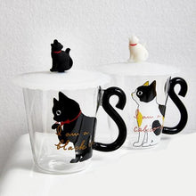 Load image into Gallery viewer, Contemporary Black Cat Shape Image Glass Coffee Mug freeshipping - Tyche Ace