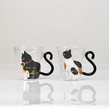 Load image into Gallery viewer, Contemporary Black Cat Shape Image Glass Coffee Mug freeshipping - Tyche Ace
