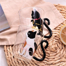 Load image into Gallery viewer, Contemporary Black Cat Shape Image Glass Coffee Mug freeshipping - Tyche Ace
