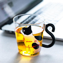 Load image into Gallery viewer, Contemporary Black Cat Shape Image Glass Coffee Mug freeshipping - Tyche Ace