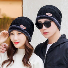 Load image into Gallery viewer, Couples Knitted Double Layers Wool Winter Hat Beanies & Scarf Sets freeshipping - Tyche Ace