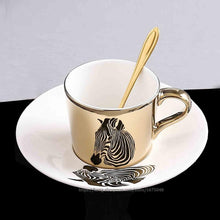 Load image into Gallery viewer, Creative Magical Animal Image Mirror Reflection Cup And Saucer freeshipping - Tyche Ace
