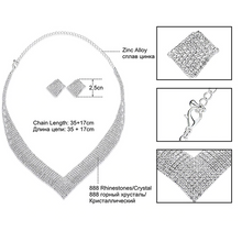 Load image into Gallery viewer, Crystal Silver Rhinestone Women Jewellery Set freeshipping - Tyche Ace