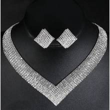 Load image into Gallery viewer, Crystal Silver Rhinestone Women Jewellery Set freeshipping - Tyche Ace
