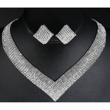 Load image into Gallery viewer, Crystal Silver Rhinestone Women Jewellery Set freeshipping - Tyche Ace