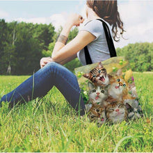 Load image into Gallery viewer, Eco Friendly Unisex Cat Retro Oil Painting Print Linen Reusable Tote Bag freeshipping - Tyche Ace