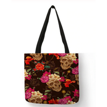 Load image into Gallery viewer, Eco Linen Crane Skull Tattoo Art Tote Shopping/Storage Bag freeshipping - Tyche Ace