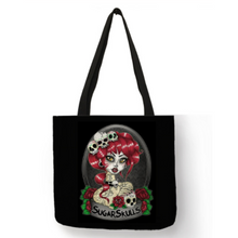 Load image into Gallery viewer, Eco Linen Crane Skull Tattoo Art Tote Shopping/Storage Bag freeshipping - Tyche Ace
