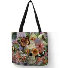 Load image into Gallery viewer, Eco Linen Crane Skull Tattoo Art Tote Shopping/Storage Bag freeshipping - Tyche Ace