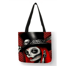 Load image into Gallery viewer, Eco Linen Crane Skull Tattoo Art Tote Shopping/Storage Bag freeshipping - Tyche Ace
