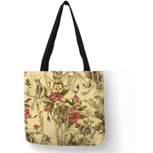 Load image into Gallery viewer, Eco Linen Crane Skull Tattoo Art Tote Shopping/Storage Bag freeshipping - Tyche Ace