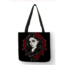 Load image into Gallery viewer, Eco Linen Crane Skull Tattoo Art Tote Shopping/Storage Bag freeshipping - Tyche Ace