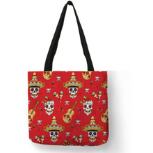 Load image into Gallery viewer, Eco Linen Crane Skull Tattoo Art Tote Shopping/Storage Bag freeshipping - Tyche Ace