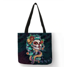 Load image into Gallery viewer, Eco Linen Crane Skull Tattoo Art Tote Shopping/Storage Bag freeshipping - Tyche Ace