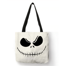 Load image into Gallery viewer, Eco Linen Crane Skull Tattoo Art Tote Shopping/Storage Bag freeshipping - Tyche Ace