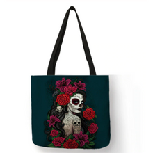 Load image into Gallery viewer, Eco Linen Crane Skull Tattoo Art Tote Shopping/Storage Bag freeshipping - Tyche Ace