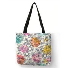 Load image into Gallery viewer, Eco Linen Crane Skull Tattoo Art Tote Shopping/Storage Bag freeshipping - Tyche Ace