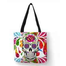 Load image into Gallery viewer, Eco Linen Crane Skull Tattoo Art Tote Shopping/Storage Bag freeshipping - Tyche Ace