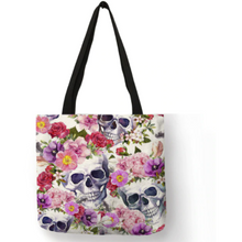 Load image into Gallery viewer, Eco Linen Crane Skull Tattoo Art Tote Shopping/Storage Bag freeshipping - Tyche Ace
