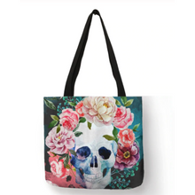 Load image into Gallery viewer, Eco Linen Crane Skull Tattoo Art Tote Shopping/Storage Bag freeshipping - Tyche Ace