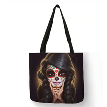 Load image into Gallery viewer, Eco Linen Crane Skull Tattoo Art Tote Shopping/Storage Bag freeshipping - Tyche Ace