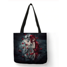 Load image into Gallery viewer, Eco Linen Crane Skull Tattoo Art Tote Shopping/Storage Bag freeshipping - Tyche Ace