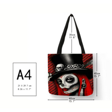 Load image into Gallery viewer, Eco Linen Crane Skull Tattoo Art Tote Shopping/Storage Bag freeshipping - Tyche Ace