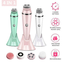 Load image into Gallery viewer, Face 4 In1 Waterproof Electric Deep Cleansing Spin Brush Pore Cleaner Makeup Remover freeshipping - Tyche Ace