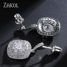 Load image into Gallery viewer, Women Classic Square Shape Crystal Matching Necklaces And Earrings Set freeshipping - Tyche Ace