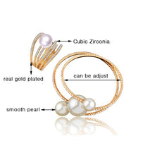 Load image into Gallery viewer, Trendy Fashion Jewellery Multi Layer Large Pearl Bracelet Bangle And Rings Set