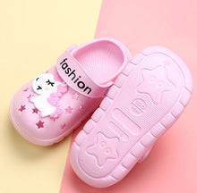 Load image into Gallery viewer, Unicorn Cartoon Design Flip Flops For Kids