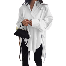 Load image into Gallery viewer, Women Asymmetrical Casual Long Sleeve Oversize Shirt - Tyche Ace
