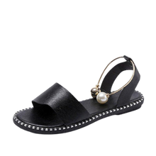 Load image into Gallery viewer, Women Beaded Pearl Open Toe Flat Sandals freeshipping - Tyche Ace
