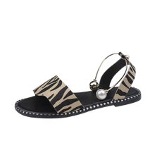 Load image into Gallery viewer, Women Beaded Pearl Open Toe Flat Sandals freeshipping - Tyche Ace