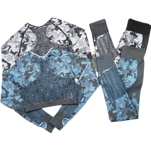 Load image into Gallery viewer, Women Seamless Camouflage Hollow-Out Gym Fitness Yoga Suit