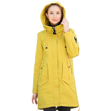Load image into Gallery viewer, Women Luxury Sustans Fibre Technology Windproof Long Hooded Jacket freeshipping - Tyche Ace