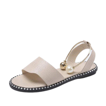 Load image into Gallery viewer, Women Beaded Pearl Open Toe Flat Sandals freeshipping - Tyche Ace