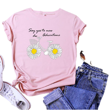 Load image into Gallery viewer, Daisies Bicycle Print Cotton T-Shirt freeshipping - Tyche Ace
