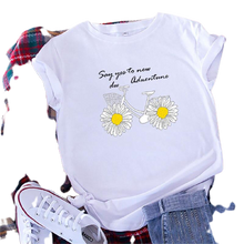 Load image into Gallery viewer, Daisies Bicycle Print Cotton T-Shirt freeshipping - Tyche Ace