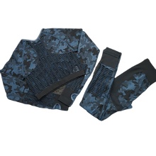Load image into Gallery viewer, Women Seamless Camouflage Hollow-Out Gym Fitness Yoga Suit