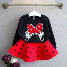 Load image into Gallery viewer, Girls Cartoon Bow Long Sleeve Sweatshirt And Skirt Outfits freeshipping - Tyche Ace