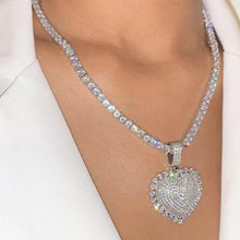 Load image into Gallery viewer, Heart Pendant Choker Cubic Zirconia CZ Stone Heart Charm Necklace freeshipping - Tyche Ace