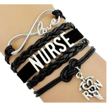 Load image into Gallery viewer, Infinity Love Nursing RN Registered Nurse Leather Wrap Bracelets freeshipping - Tyche Ace