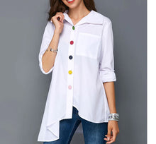 Load image into Gallery viewer, Women Colourful Buttons Long Sleeve Shirts