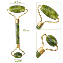 Load image into Gallery viewer, Jade Roller Natural Facial Skin Care Scraper Massager Roller Set freeshipping - Tyche Ace