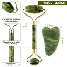 Load image into Gallery viewer, Jade Roller Natural Facial Skin Care Scraper Massager Roller Set freeshipping - Tyche Ace