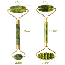 Load image into Gallery viewer, Jade Roller Natural Facial Skin Care Scraper Massager Roller Set freeshipping - Tyche Ace