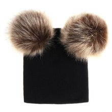 Load image into Gallery viewer, Kids/Baby Unisex Cute Winter Warm Double Faux Fur Pompom Caps Beanies freeshipping - Tyche Ace